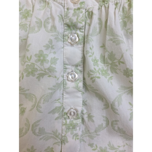 Vtg 90s Nightgown 100% Cotton Floral Green Prairie Cottage Farmhouse 1X Plus Sz - Picture 9 of 12